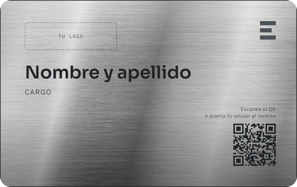 Tarjeta PERFIL Plata cepillada, frente