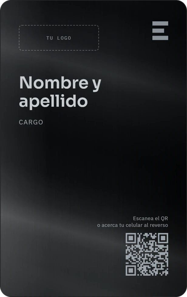 Tarjeta PERFIL Negro mate vertical, frente