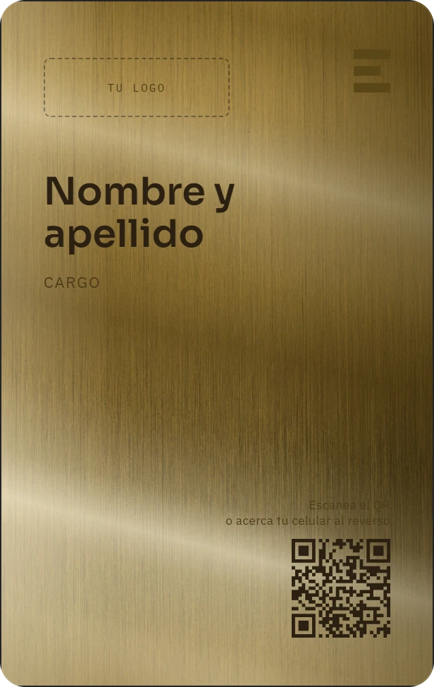 Tarjeta PERFIL Oro cepillado vertical, frente