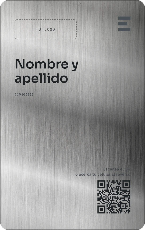 Tarjeta PERFIL Plata cepillada vertical, frente